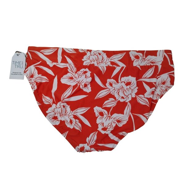 Time and Tru Womens 3X Sandy Blooms Mid Rise Bikini Bottoms New with Tags - Picture 2 of 7